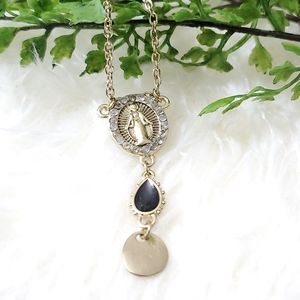 N177 Goldtone Religious Pendant Necklace